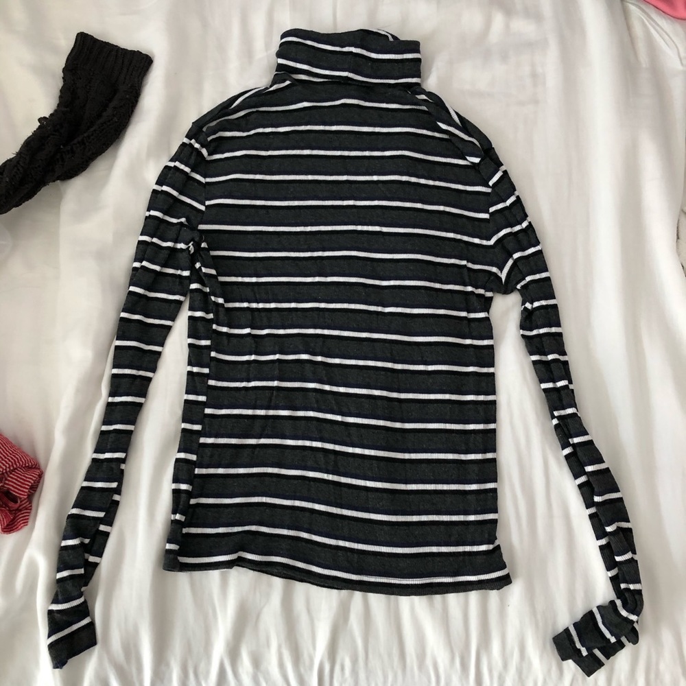 American Apparel Striped Turtleneck Long Sleeve